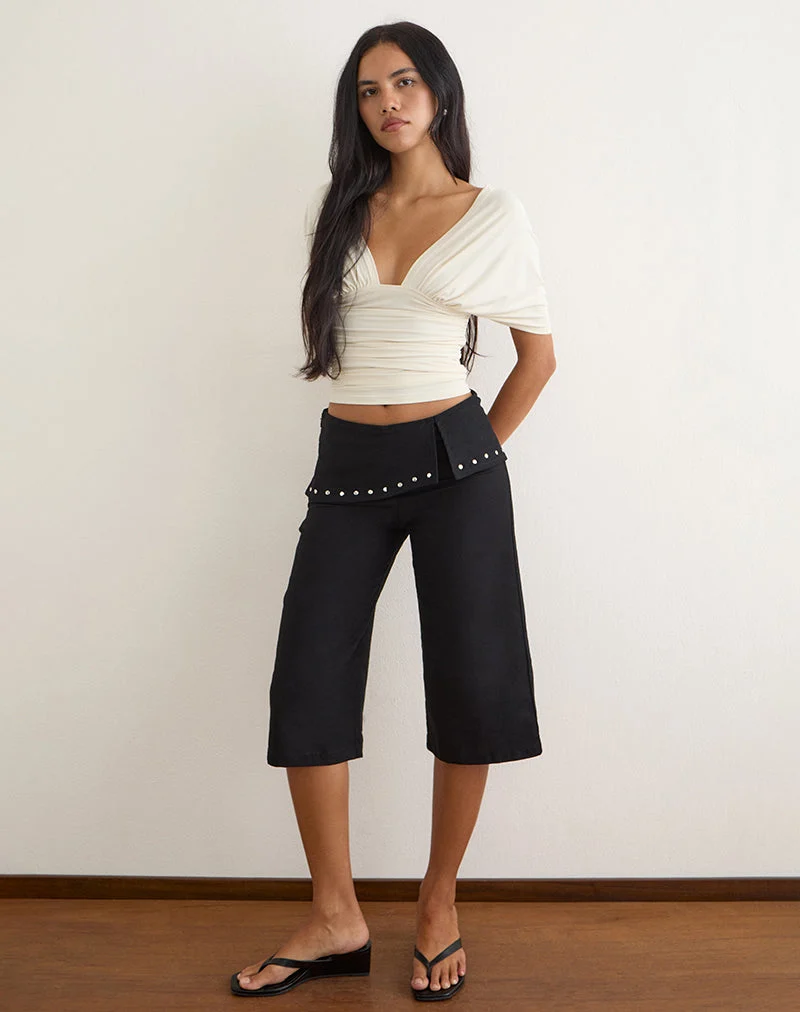 Oren Capri-Hose in Schwarz mit Nieten