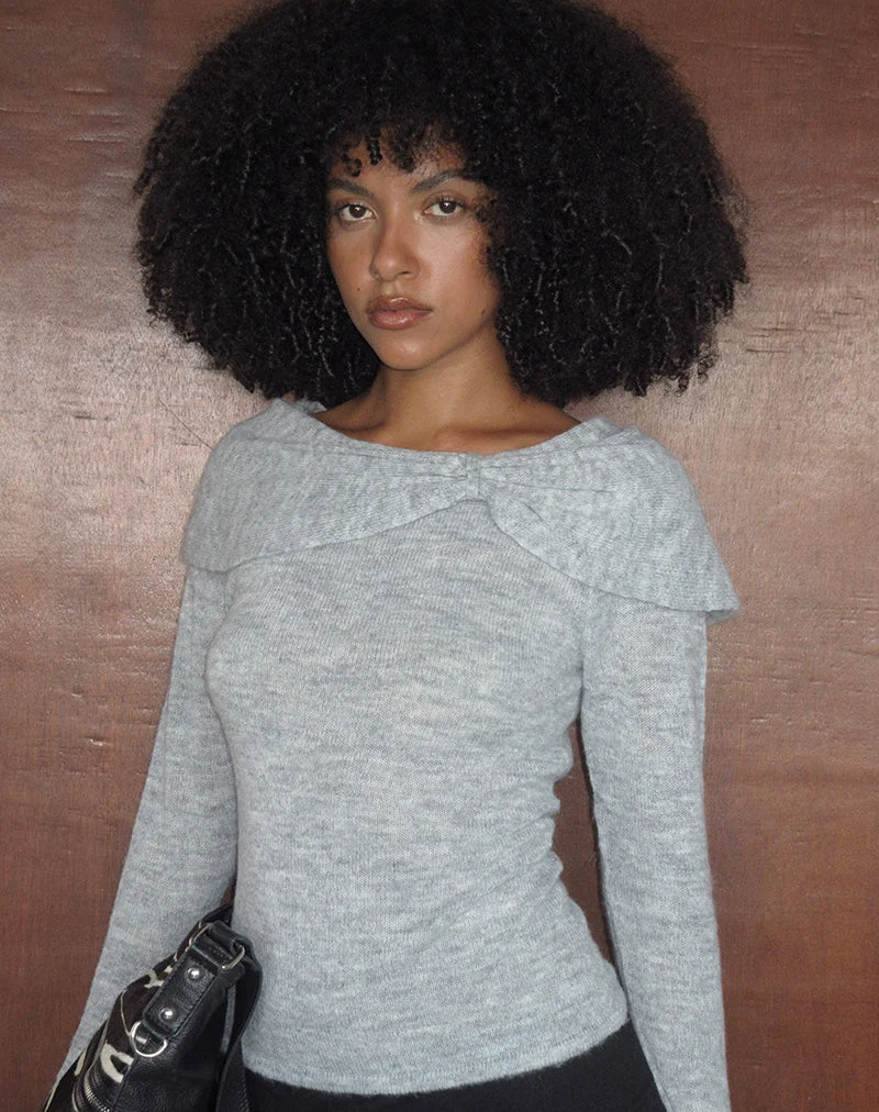 Waliya-Pullover aus transparentem Strick, grau