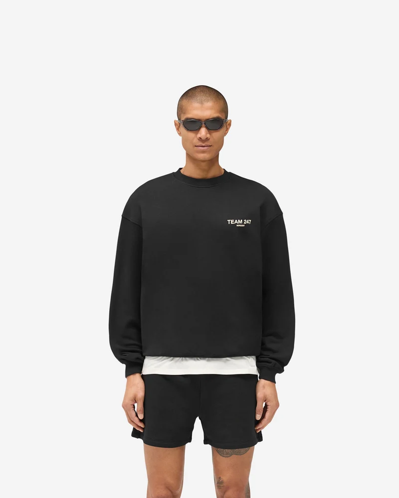 Team 247 Oversized Crew - Jet Black