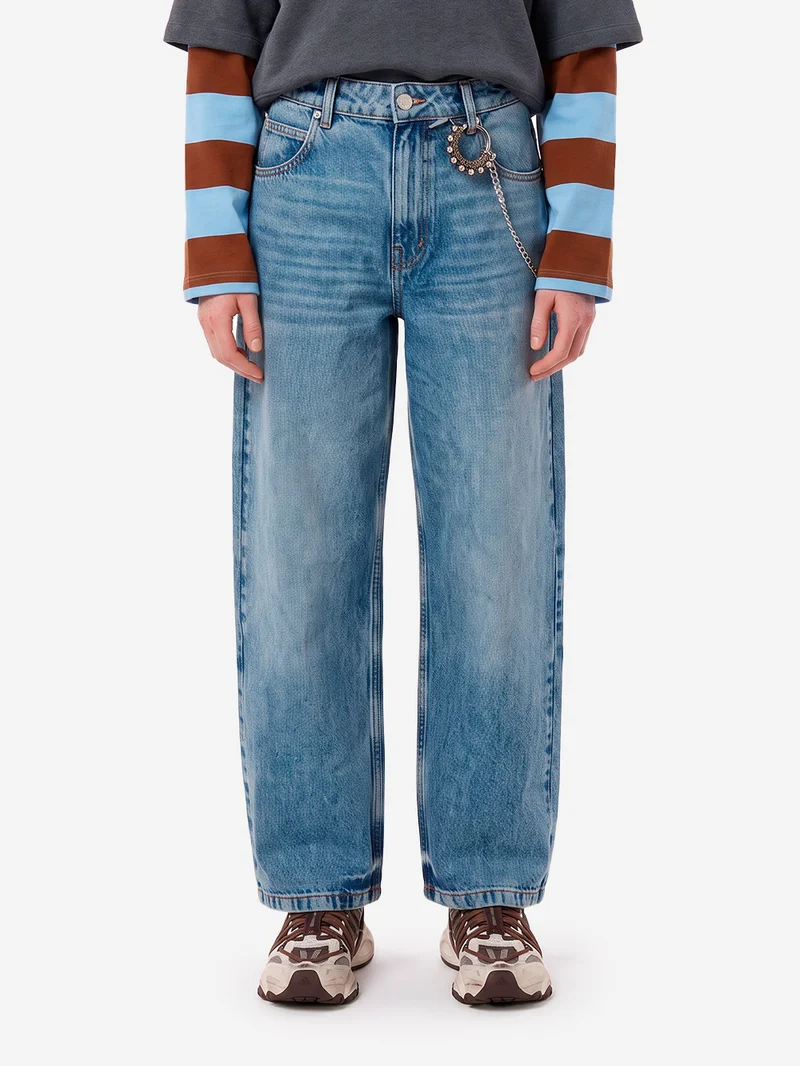 Jeans a gamba dritta con catenella rimovibile