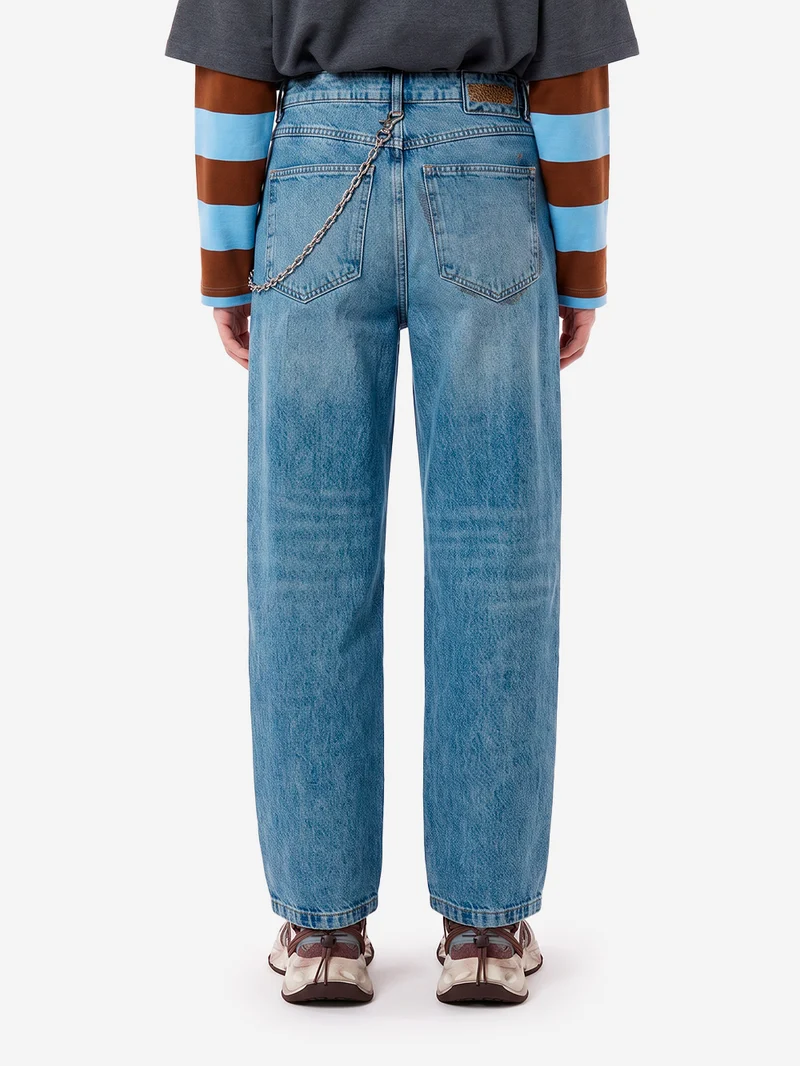 Jeans a gamba dritta con catenella rimovibile