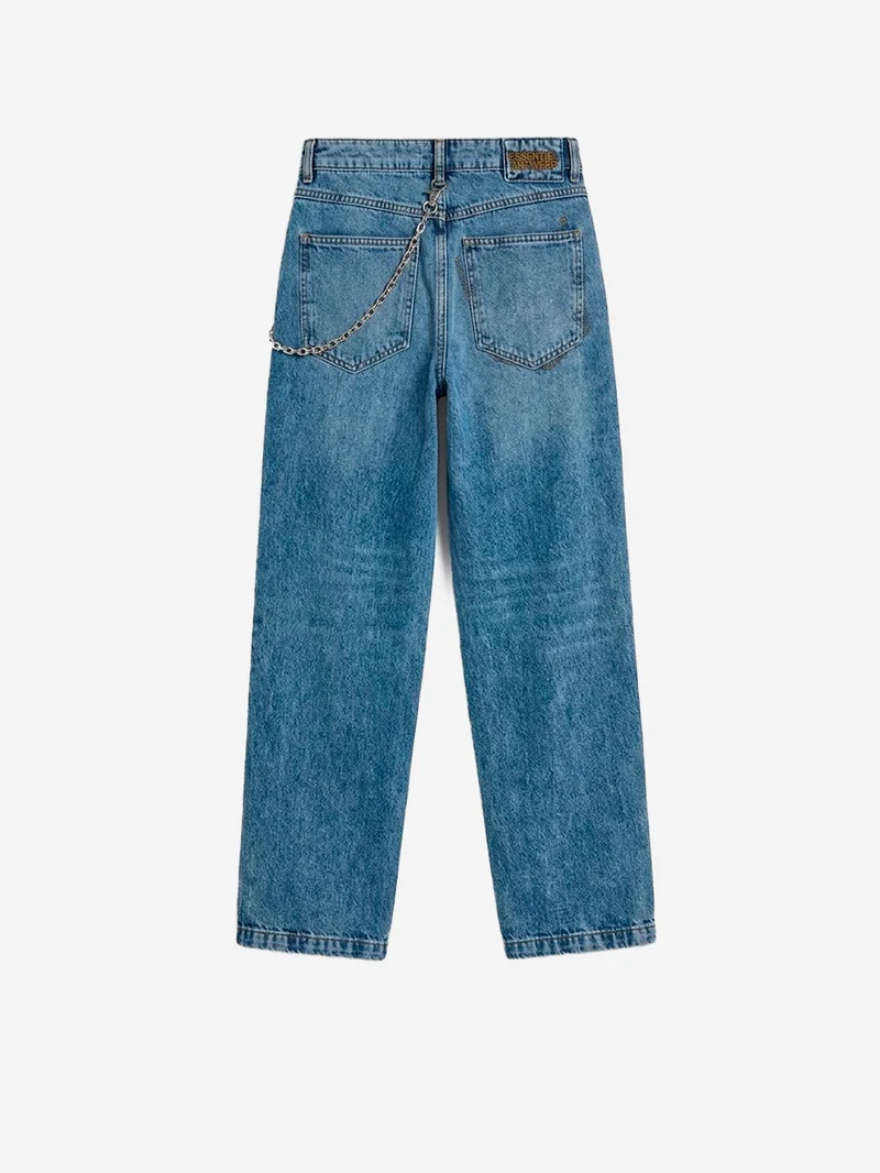 Jeans a gamba dritta con catenella rimovibile