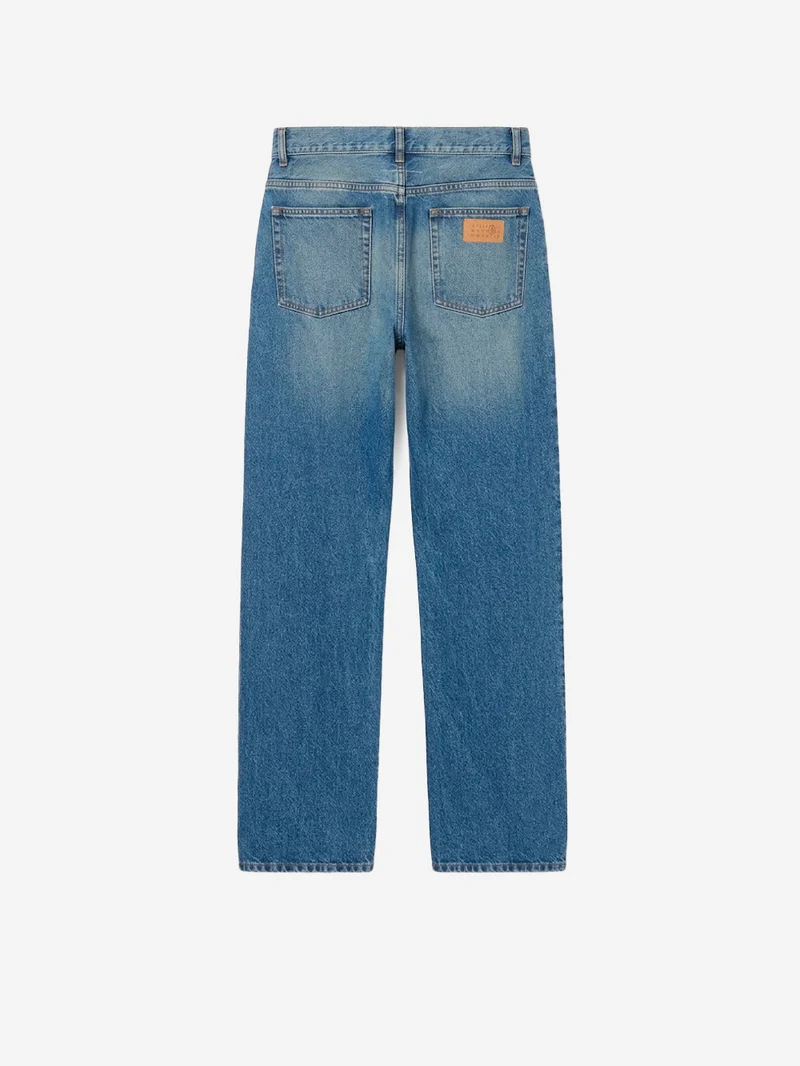 Jeans a Gamba Dritta in Denim blu con etichetta Numeric