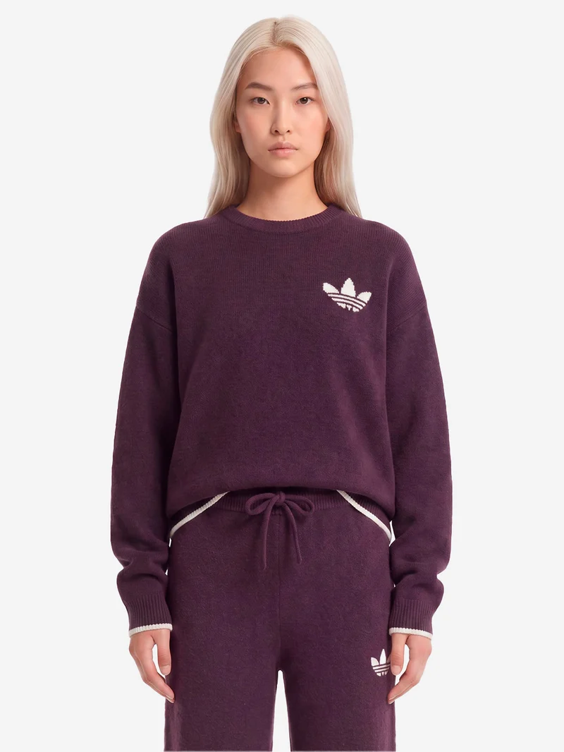 Maglione girocollo bordeaux ESS Knit Tipping
