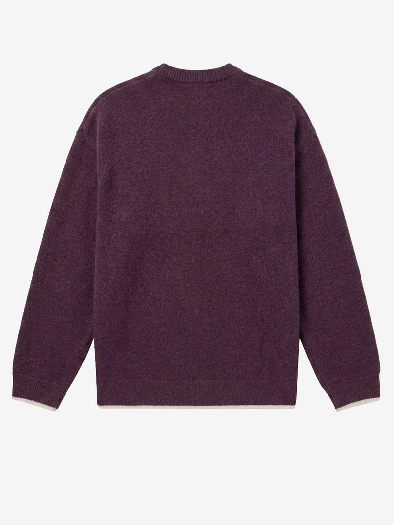 Maglione girocollo bordeaux ESS Knit Tipping