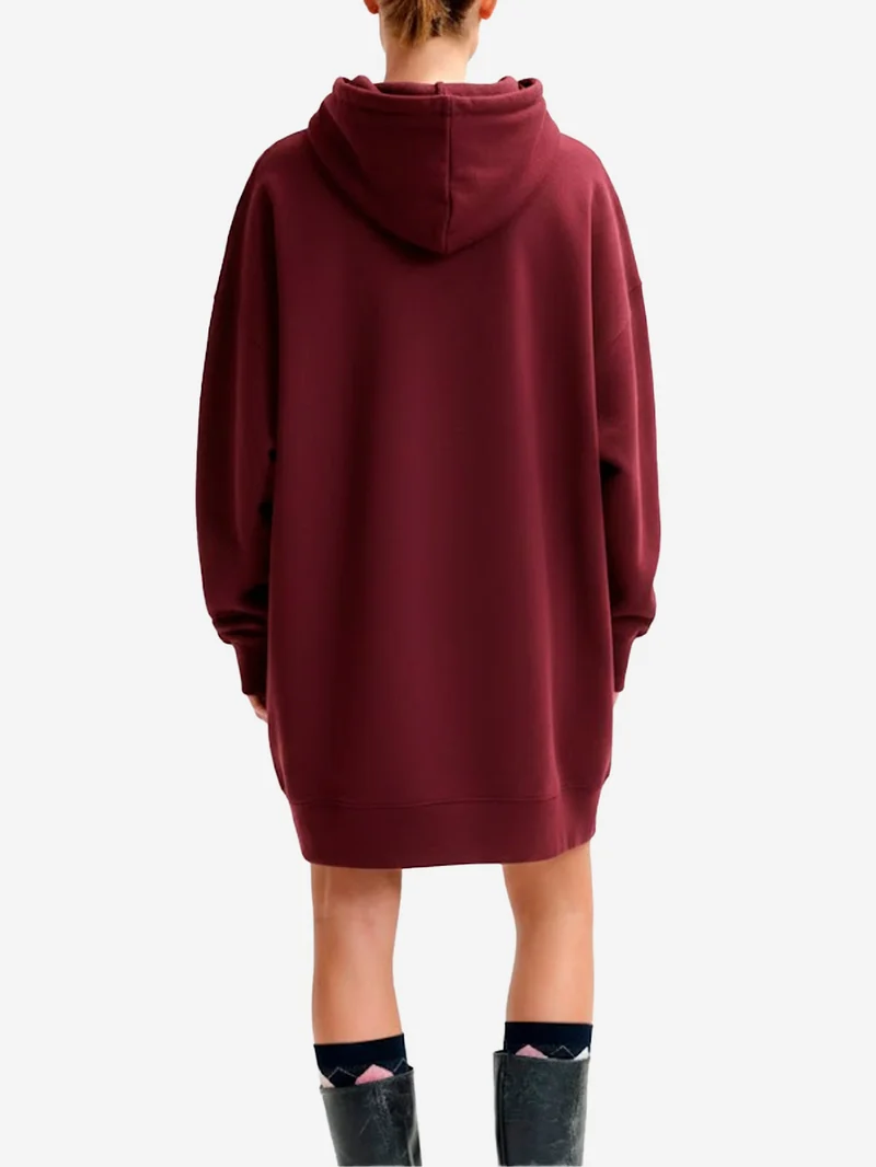 Mini Abito oversize in jersey con cappuccio