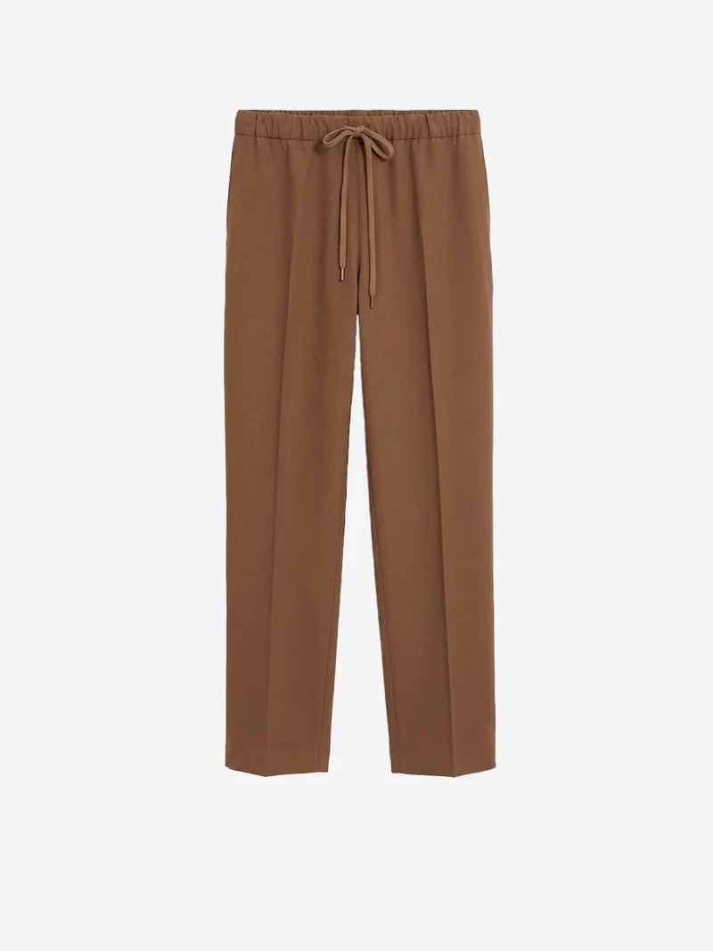 Pantaloni in Misto Lana con Coulisse e patch Margiela 6