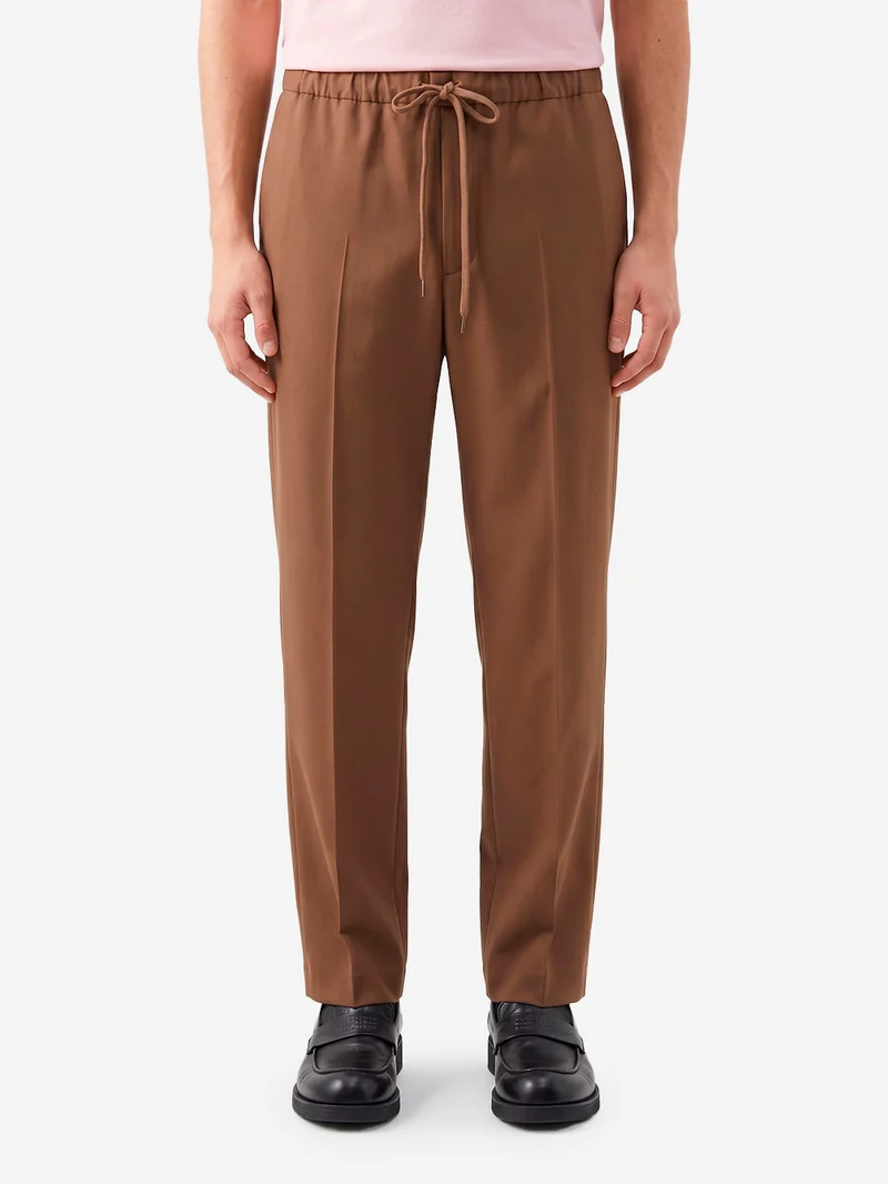 Pantaloni in Misto Lana con Coulisse e patch Margiela 6