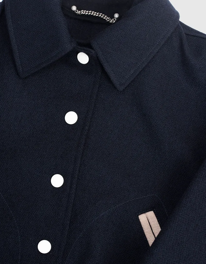 Bestickte Bomberjacke aus Wolle