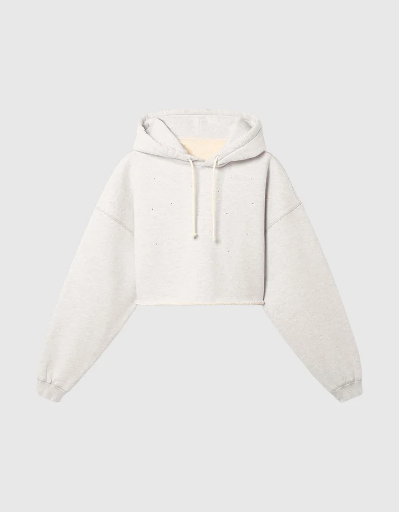 Cropped Oversize Hoodie mit Strass-Verzierung
