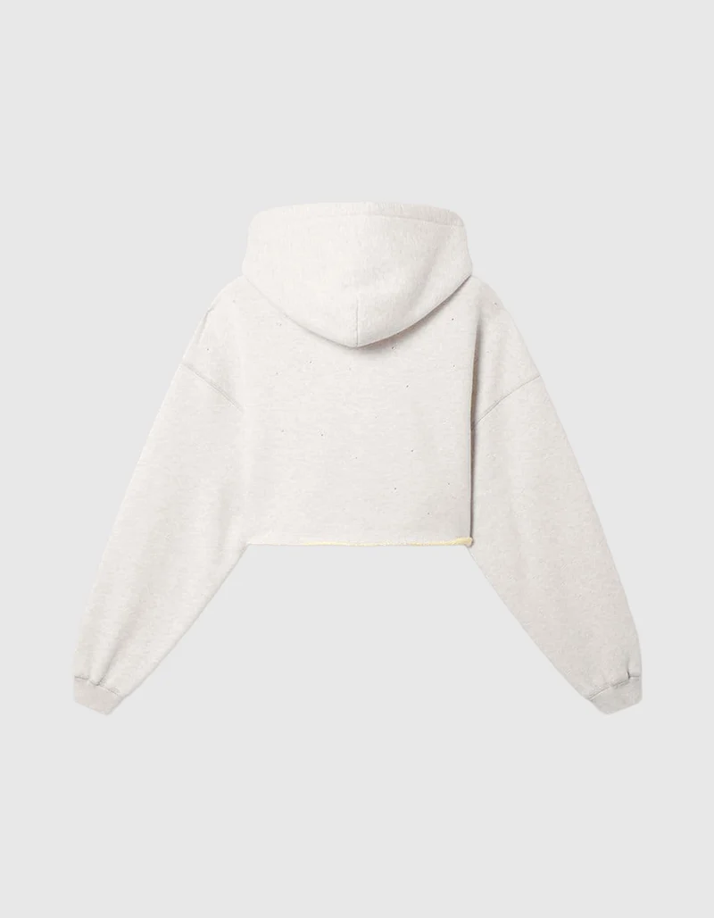 Cropped Oversize Hoodie mit Strass-Verzierung