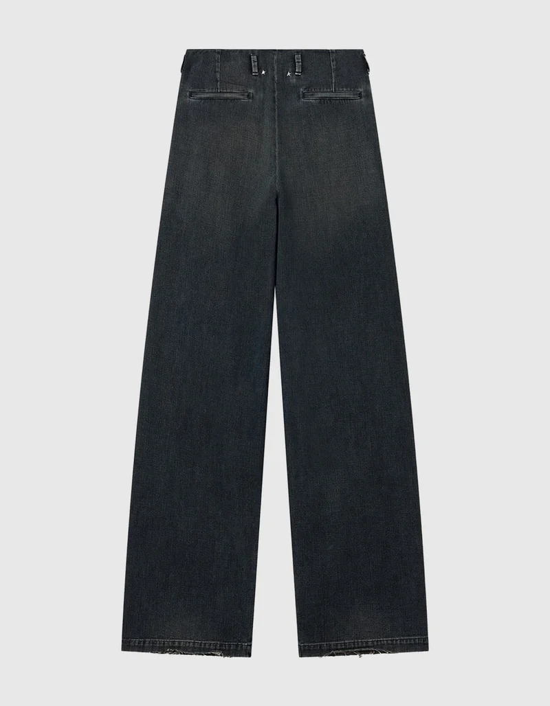 Wide Leg Jeans mit Bundfalten