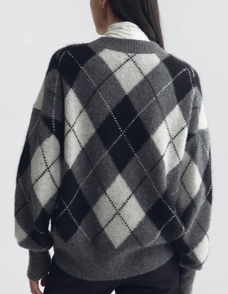 Kaschmir-Seiden-Mix Pullover Donnika Argyle