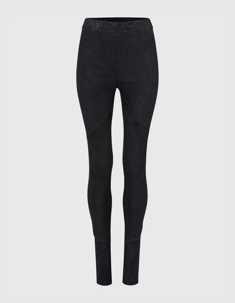 Veloursleder-Hose mit elastischem Bund