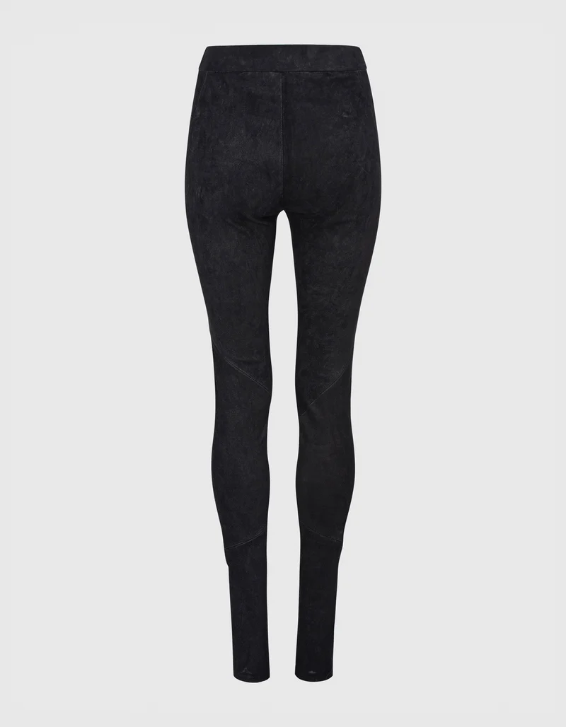 Veloursleder-Hose mit elastischem Bund