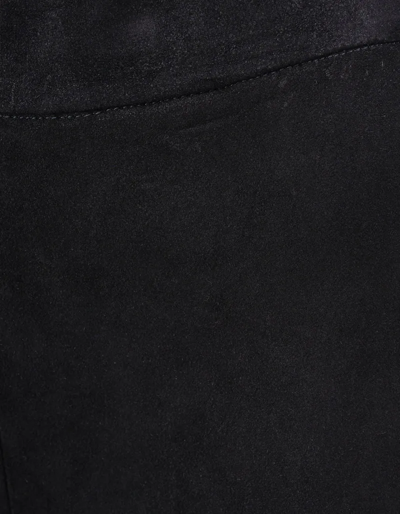 Veloursleder-Hose mit elastischem Bund