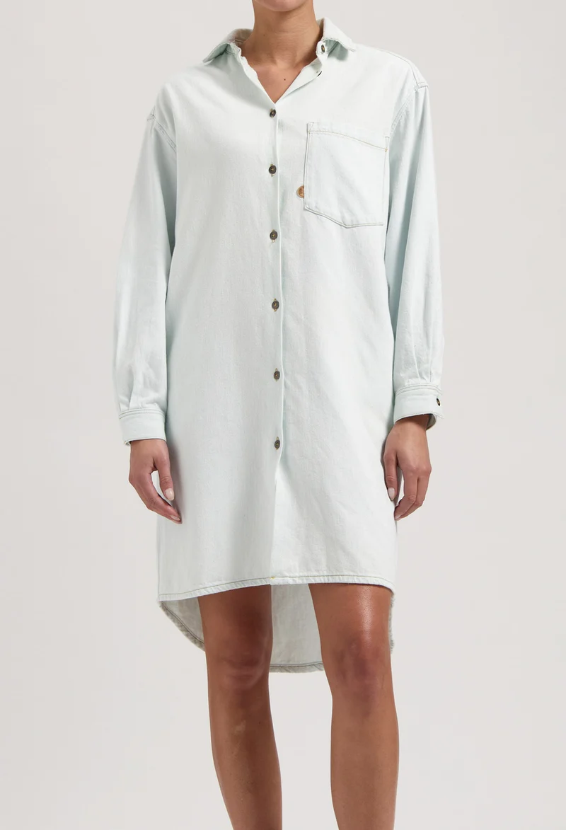 Ella Denim Dress - Sun Stone