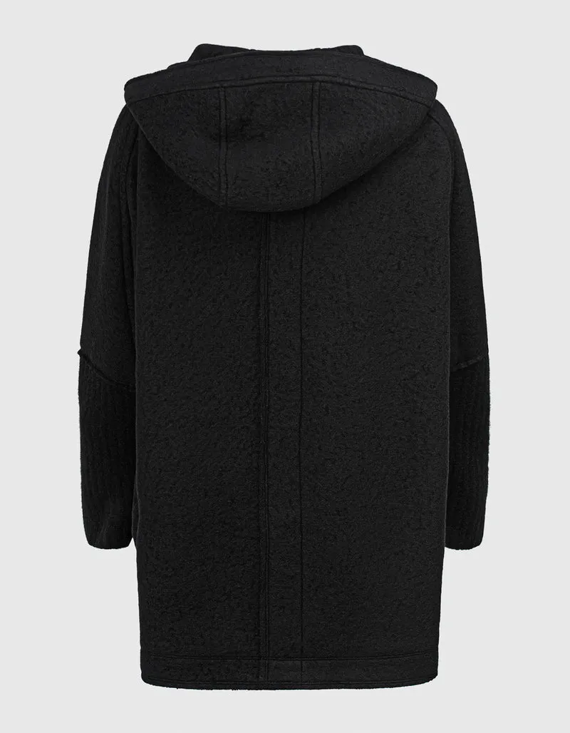 Oversize Woll-Mix Jacke mit Kapuze