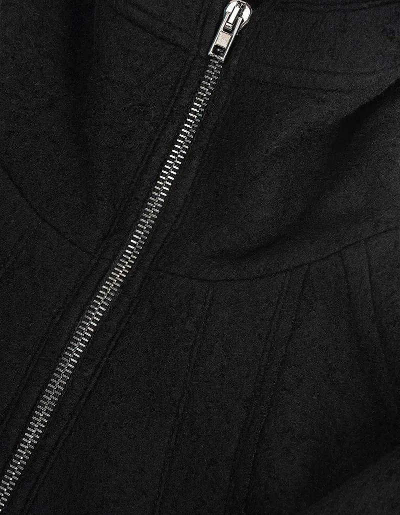 Oversize Woll-Mix Jacke mit Kapuze