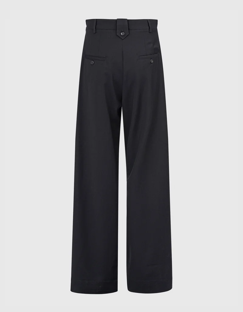 Wide-Leg Hose mit Riemen-Details