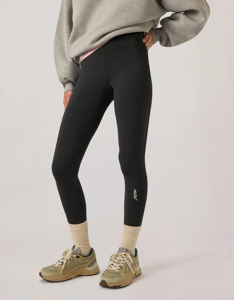 Cropped Leggings mit Logo-Schriftzug