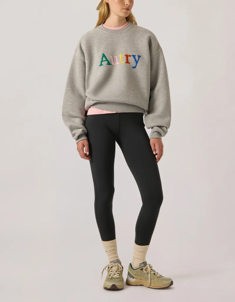 Cropped Leggings mit Logo-Schriftzug