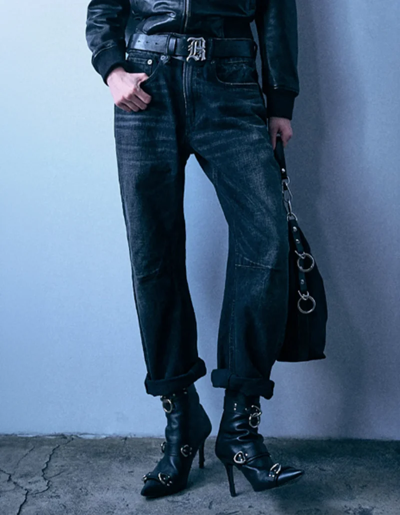 Barrel-Leg Jeans Articulated Knee X-BF