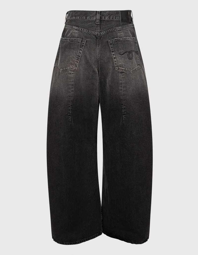 Wide-Leg Jeans Foldover mit Kellerfalten