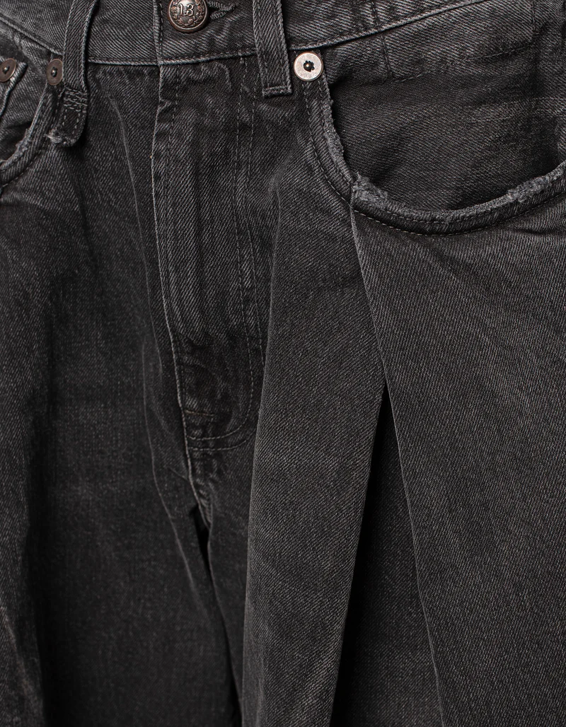 Wide-Leg Jeans Foldover mit Kellerfalten
