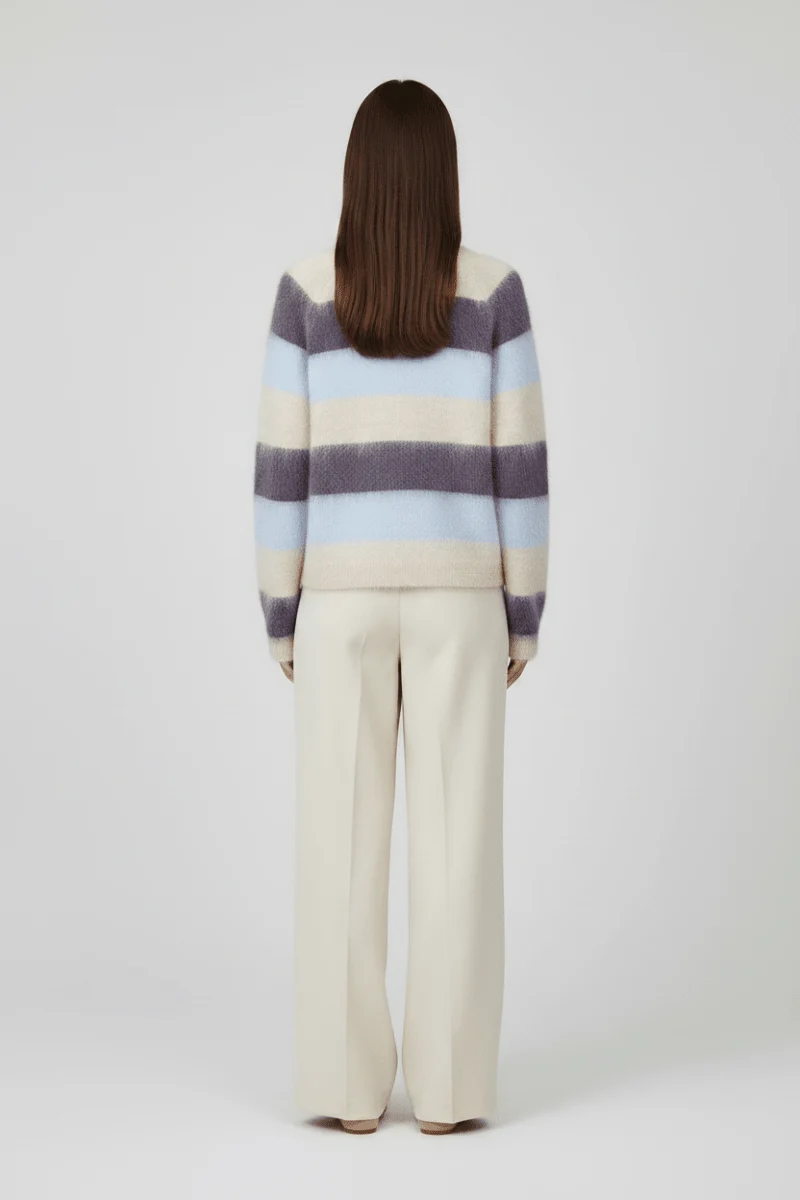 Mos Mosh Suvi Gestreifter Strickpullover in Traubenlila
