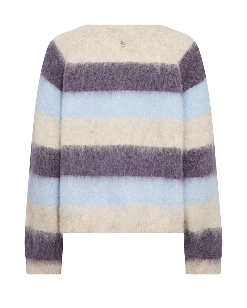 Mos Mosh Suvi Gestreifter Strickpullover in Traubenlila