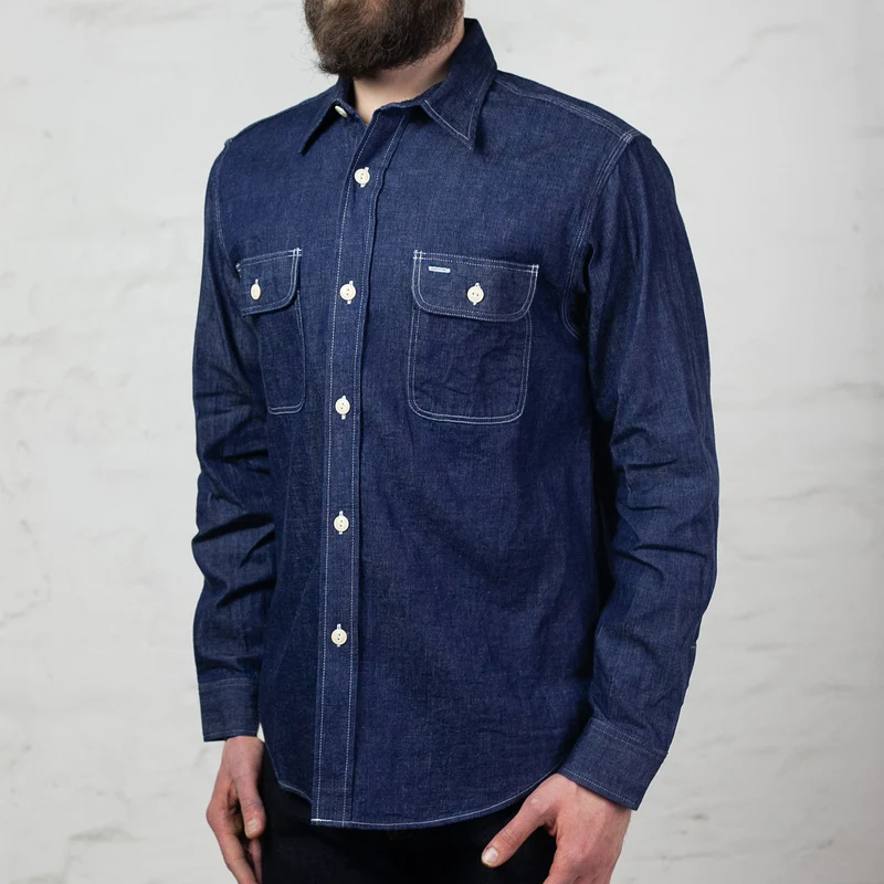 Blue Denim L/S Work Shirt Indigo