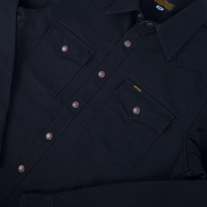IHSH-362-BLK 16 oz. Denim CPO Shirt Superblack
