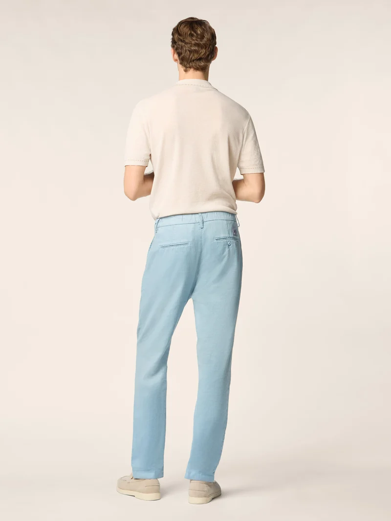 Gray – Cotton and Linen Stretch Gabardine Pants