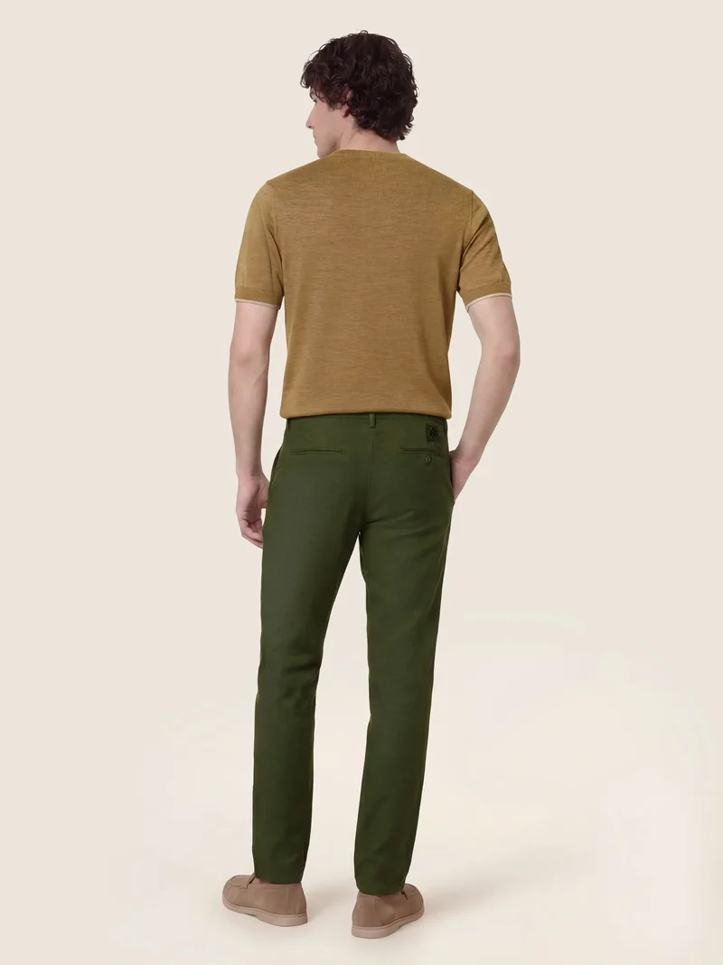 Gray – Pants in Cotton and Linen gabardine stretch