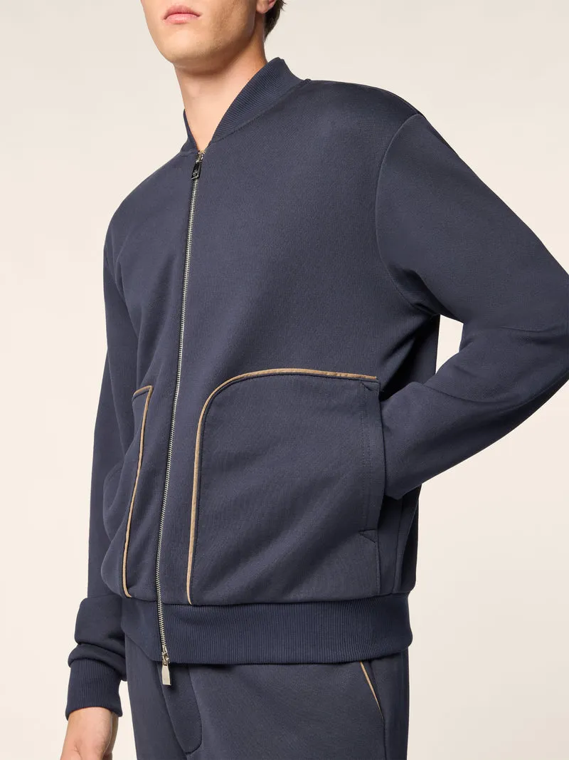 Bomber in Sea Island Cotton Fleece