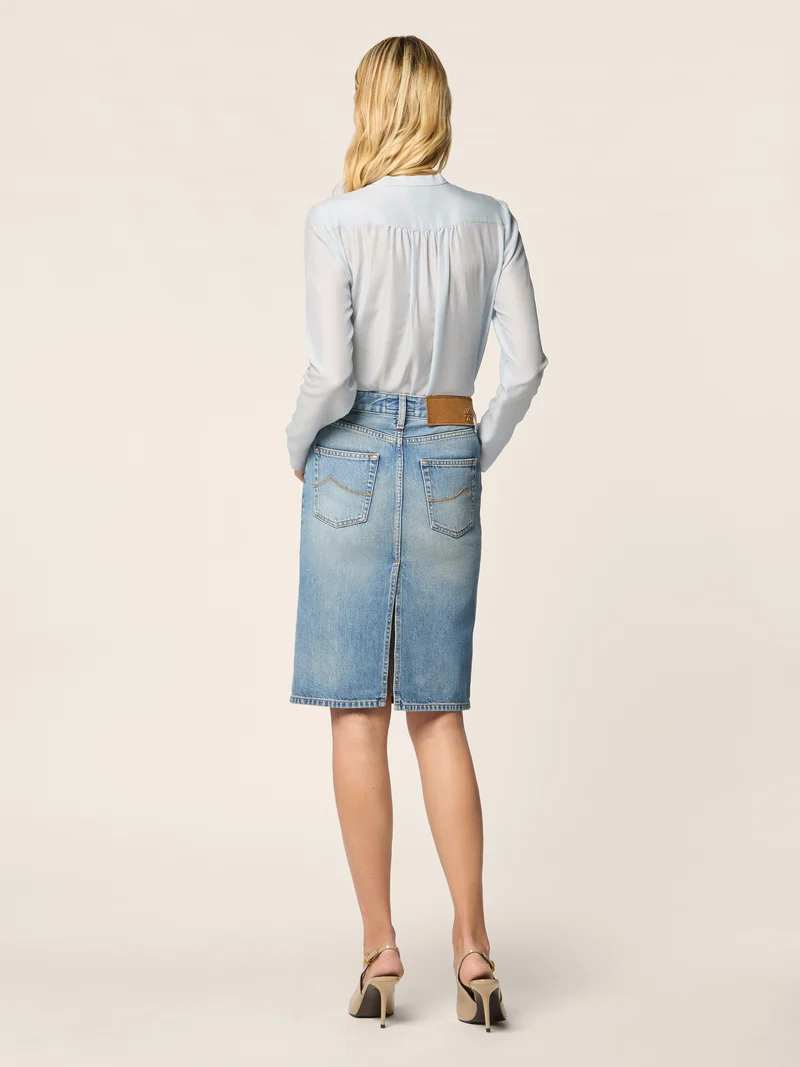 Cotton-Lyocell Denim Skirt