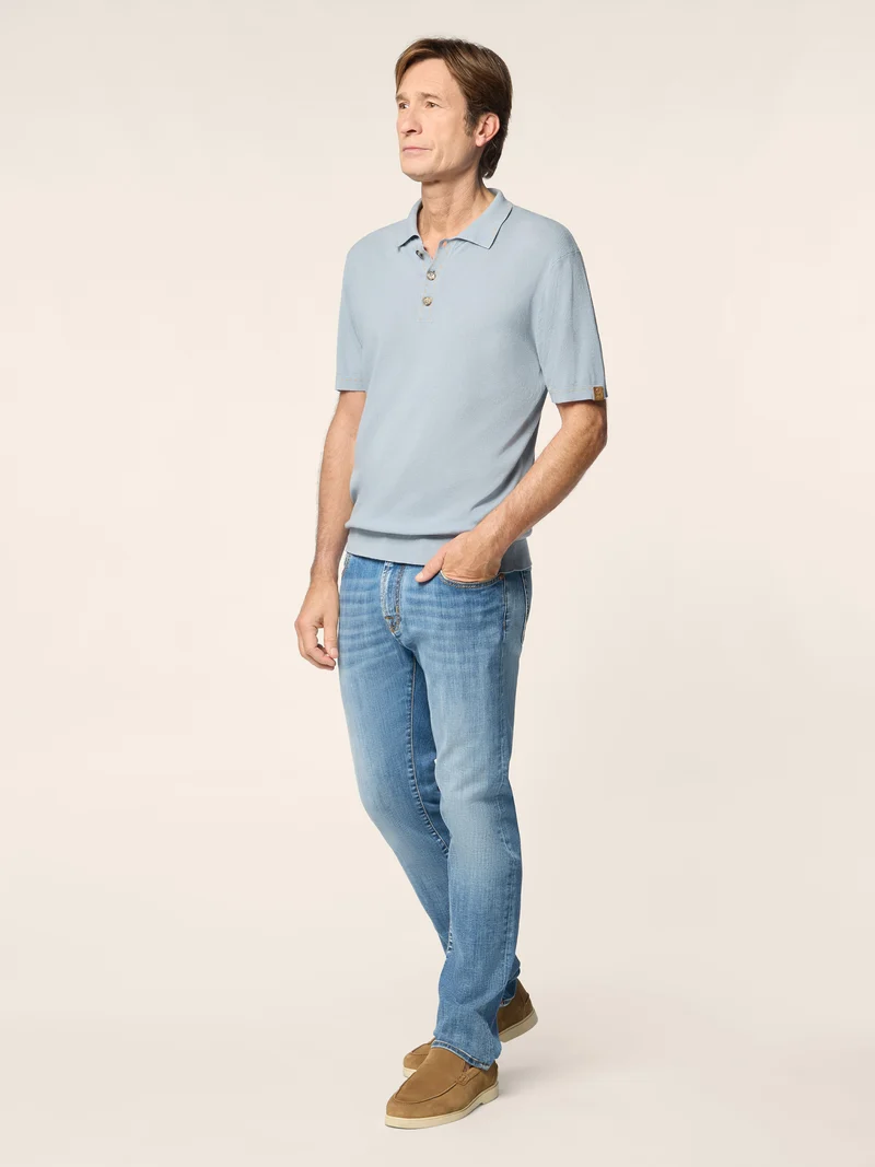 Polo Shirt in Brushed Cotton