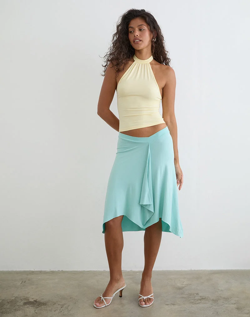 Raceline-Haltertop aus Rayon-Jersey in der Farbe „Lemon“
