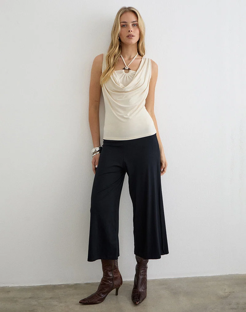 Olinda-Haltertop aus Cupro in Creme