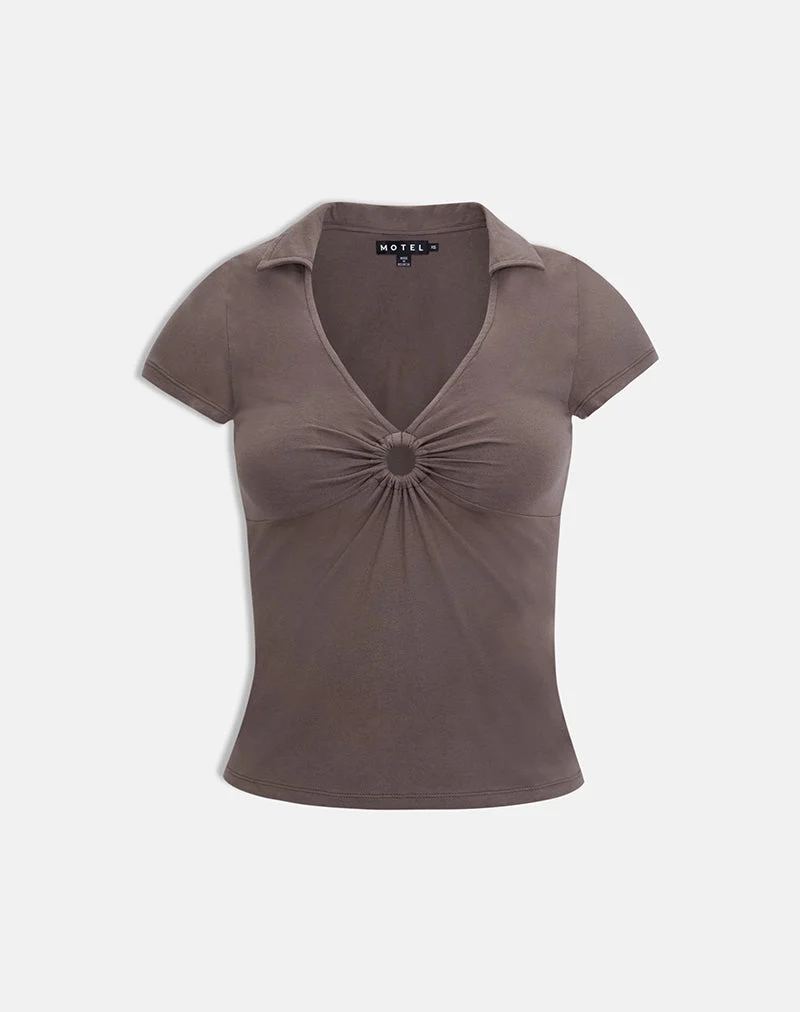 Novee-Oberteil mit Kragen in der Farbe „Coffee Quartz“ mit O-Ring
