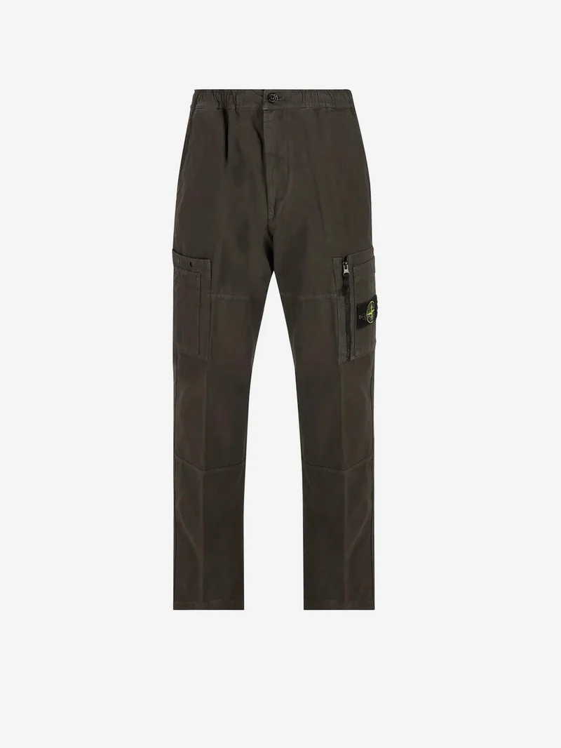 Pantaloni cargo in cotone ripstop con tasche multiple con zip