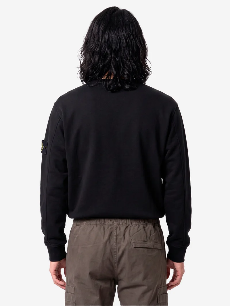 Felpa Girocollo nera Sleeve Pocket Badge
