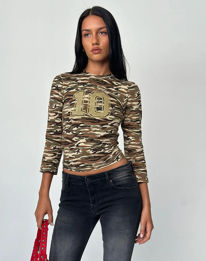 Biya Top in Camouflage Braun