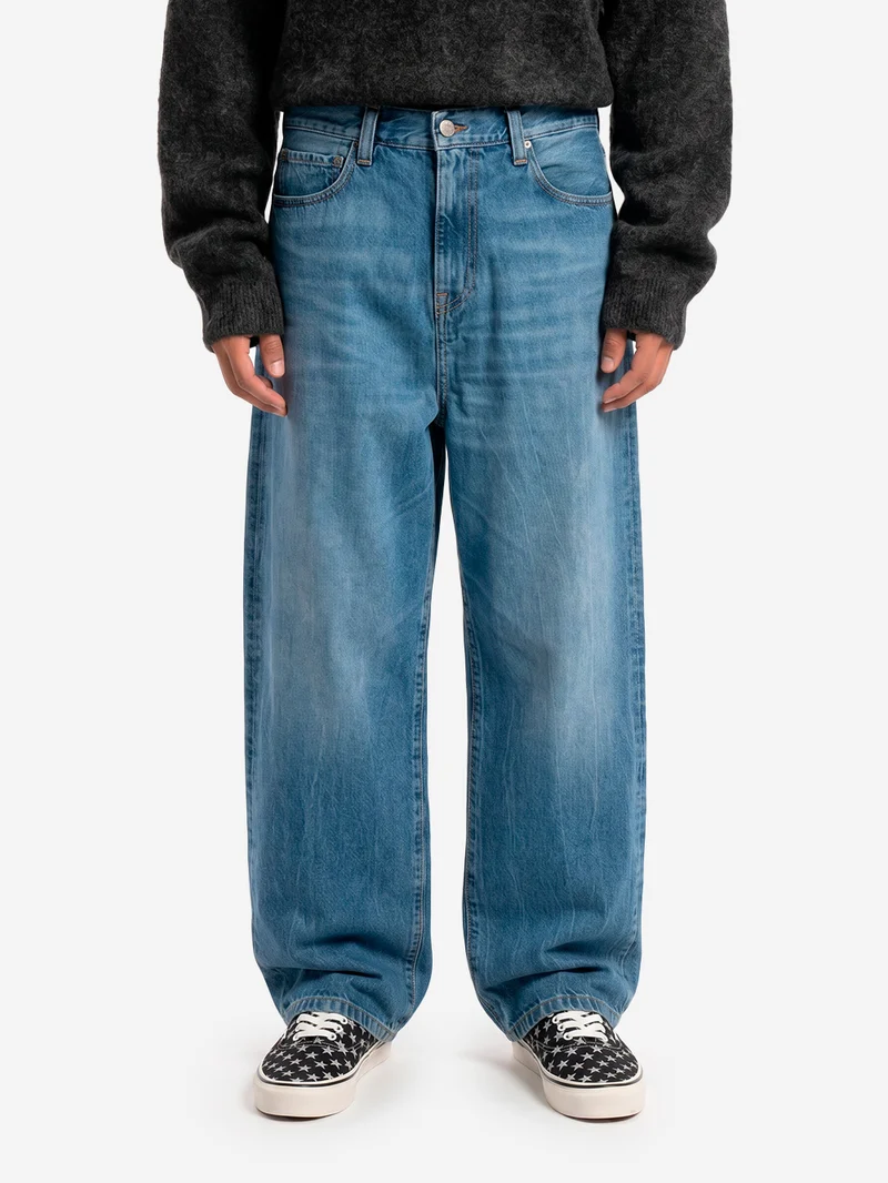 Pantaloni 'Landon' in denim blu marble used wash