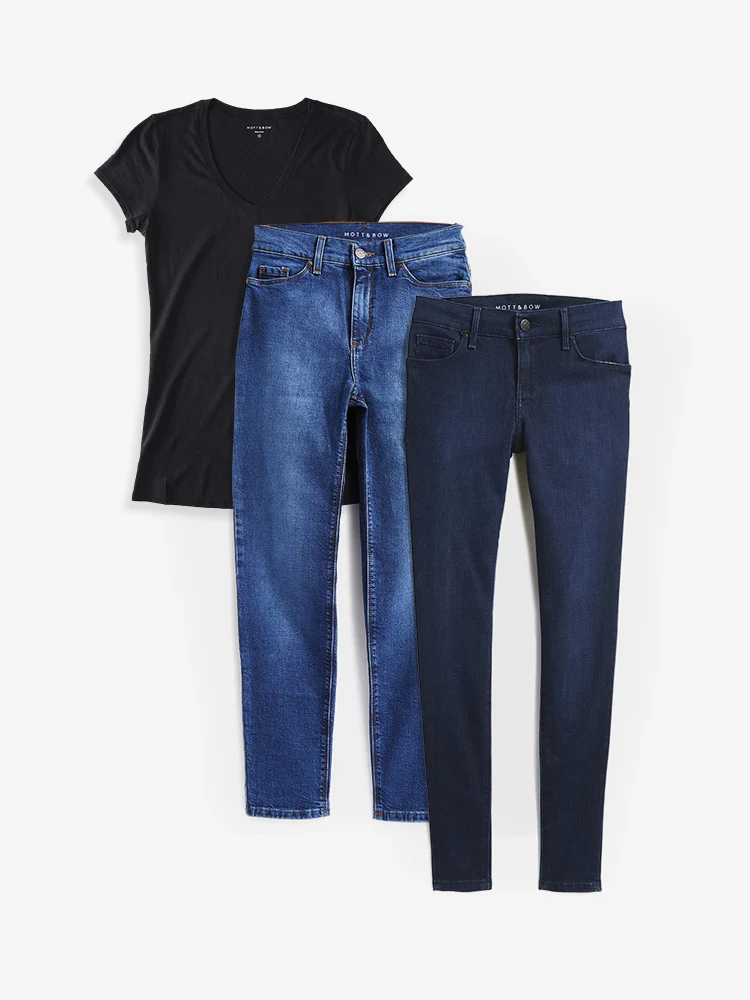 Bundle 01: 2 pair of Jeans + 1 Marcy Tee