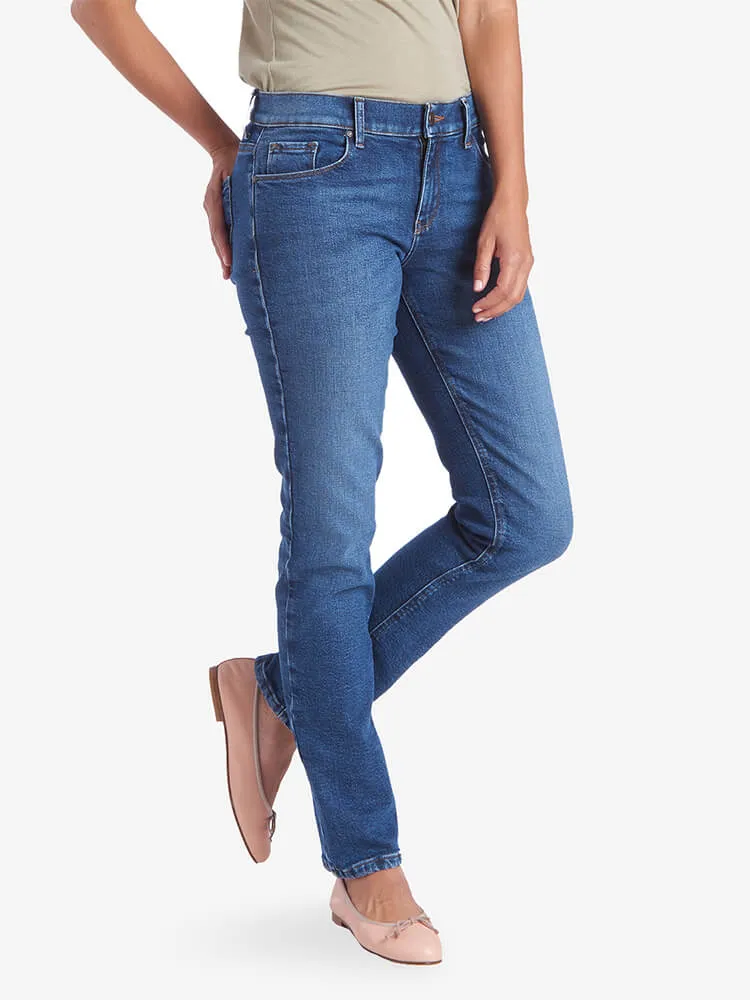 Grand Mid Rise Slim Straight Jeans