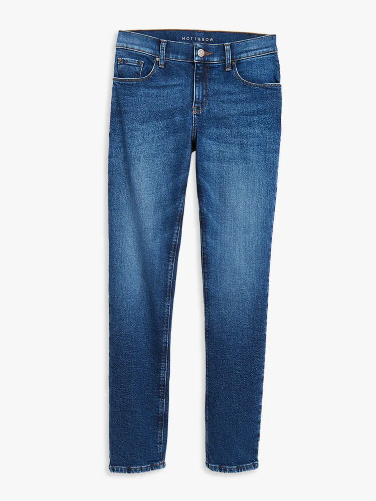 Grand Mid Rise Slim Straight Jeans