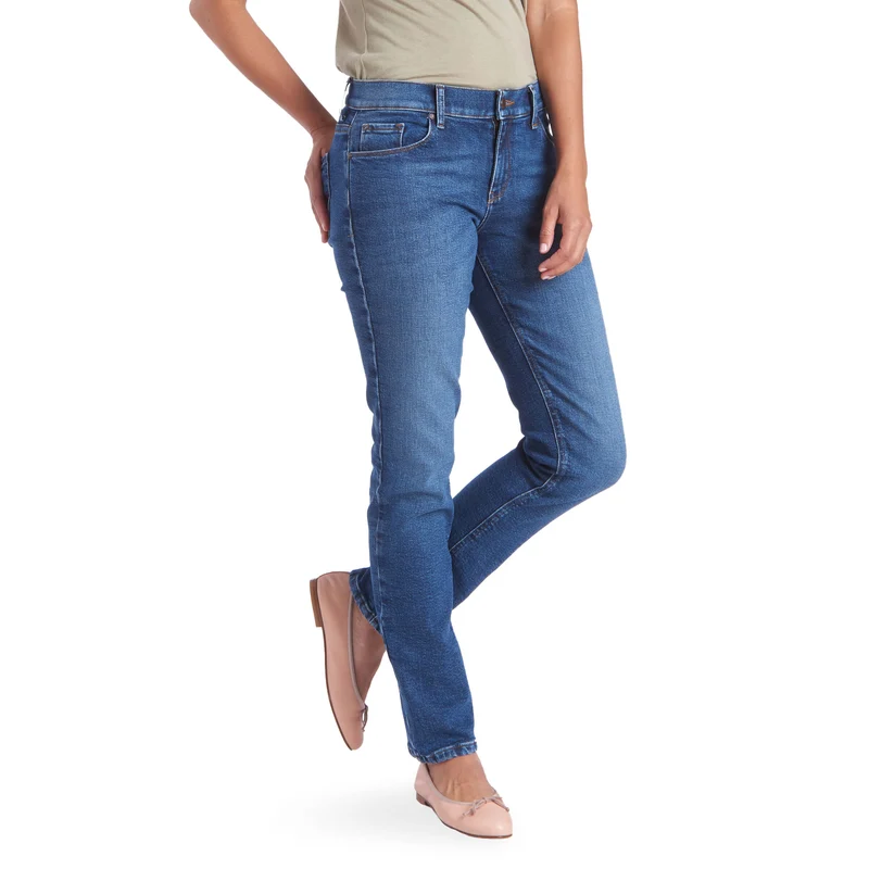 Grand Mid Rise Slim Straight Jeans