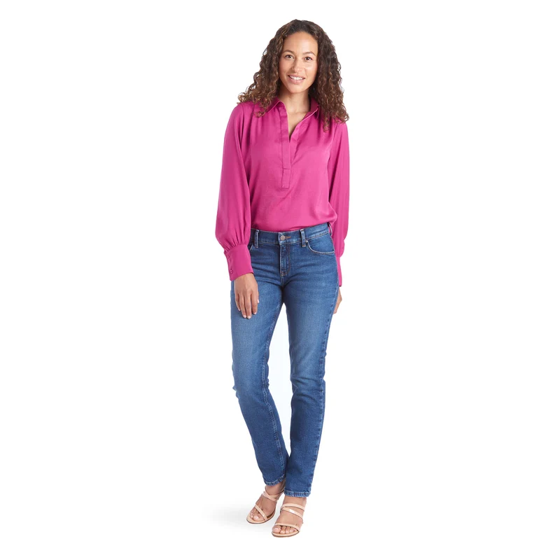 Grand Mid Rise Slim Straight Jeans